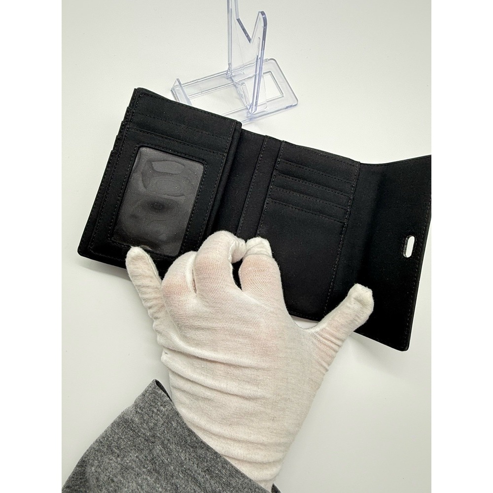 Lauren Ralph Lauren Black Nylon Patent Leather RLL Wallet Trifold Card Wallet - Picture 9 of 9
